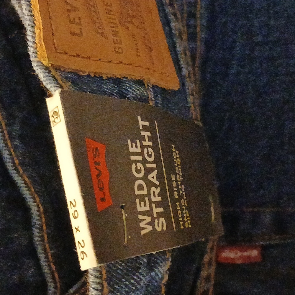 Levi's Blue Denim Wedgie Straight Jeans 29x26 NWT - Picture 7 of 9